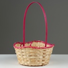 Набор корзин, 19х7,5х9,5/31 см, 22х9х11/34 см, 24х9х11,5/35 см, 3 шт, розовые, бамбук - фото 23725876