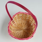 Набор корзин, 19х7,5х9,5/31 см, 22х9х11/34 см, 24х9х11,5/35 см, 3 шт, розовые, бамбук - фото 23725877