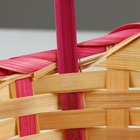 Набор корзин, 19х7,5х9,5/31 см, 22х9х11/34 см, 24х9х11,5/35 см, 3 шт, розовые, бамбук - фото 23725878