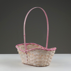 Набор корзин, 26х19х9х10,5/34 см, 33х24х11х13/42 см, 30х21х10х11/38 см, розовые, бамбук - фото 23725889