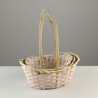 Набор корзин, 26х19х9х10,5/34 см, 33х24х11х13/42 см, 30х21х10х11/38 см, жёлтые, 3шт,  бамбук 1029632 - фото 24604746