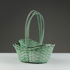 Набор корзин, 26х19х9х10,5/34 см, 33х24х11х13/42 см, 30х21х10х11/38 см, зелёные,  бамбук - фото 23725908