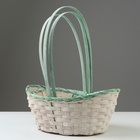 Набор корзин, 26х19х9х10,5/34 см, 33х24х11х13/42 см, 30х21х10х11/38 см, зелёные,  бамбук - фото 23725928