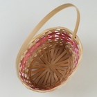 Набор корзин, 27x21x10/38 см, 24x19x10/36 см, 22x18x10/34 см, 3 шт, розовые, бамбук - фото 23725948