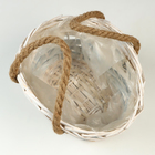 Корзина плетеная, 24 х 17/15 см, белая, ива - фото 23725965