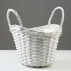 Корзина плетеная, 28 х 24 х 16/21 см, белая, ива - фото 24321720