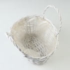 Корзина плетеная, 28 х 24 х 16/21 см, белая, ива - фото 24321721