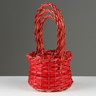 Набор корзин плетеных, D20x14/36 см, D16x12/32 см, D13x10/27 см, 3 шт, красные, ива - фото 23726052