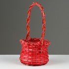 Набор корзин плетеных, D20x14/36 см, D16x12/32 см, D13x10/27 см, 3 шт, красные, ива - фото 23726053