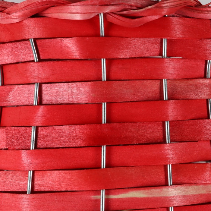 Набор корзин плетеных, D20x14/36 см, D16x12/32 см, D13x10/27 см, 3 шт, красные, ива