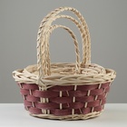 Набор корзин плетеных, 36х36х16х38 см, 30х30х14х33 см, 23х23х12х28 см, 3 шт, ива - фото 23726095