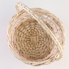 Набор корзин плетеных, 36х36х16х38 см, 30х30х14х33 см, 23х23х12х28 см, 3 шт, розовые, ива - фото 24630501