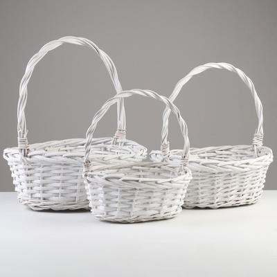 Набор корзин плетёных, 36×28×13/36 см, 31×23×12/31 см, 25×18×10/26 см, 3 шт., ива