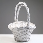 Набор корзин, 37x30х17/20/44 см, 32x28х17/20/40 см, 2 шт, белые, ива - фото 24988363