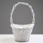 Набор корзин, 37x30х17/20/44 см, 32x28х17/20/40 см, 2 шт, белые, ива - фото 24988365