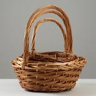 Набор плетеных корзин, 38х30х13/36 см, 32х25х12/32 см, 27х21х11/27 см, 3 шт, ива - фото 23738250