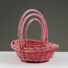 Набор корзин плетеных, 38х29х14/36 см, 32х23х13/31 см, 26х19х11/26 см, 3 шт, ива - фото 23726153