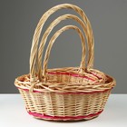 Набор корзин плетеных, 41х15х41 см, 36х13х36 см, 28х11х30 см, 3 шт, ива - фото 23671703