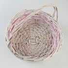 Набор корзин плетеных, D44x15/40 см, D35x13/35 см, 30x11/30 см, 3 шт, розовые, ива - фото 23738332