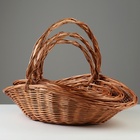 Набор плетеных корзин, 56,5х39х18/15/36 см, 48,5х33х15/13,5/31 см, 40,5х27х13/11/26 см, ива 10296416