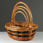 Набор корзин, 45х36х14/41 см, 39х31х13/36 см, 33х25х11/31 см, 28х19х9/26 см, 4 шт, ива - фото 23738349