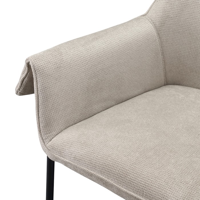 Лаунж-кресло Aline, 760×610×750 мм, шенилл, цвет серо-бежевый - фото 1891893248