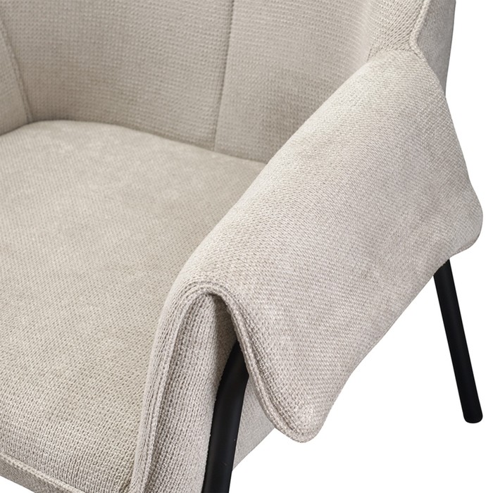 Лаунж-кресло Aline, 760×610×750 мм, шенилл, цвет серо-бежевый - фото 1891893249
