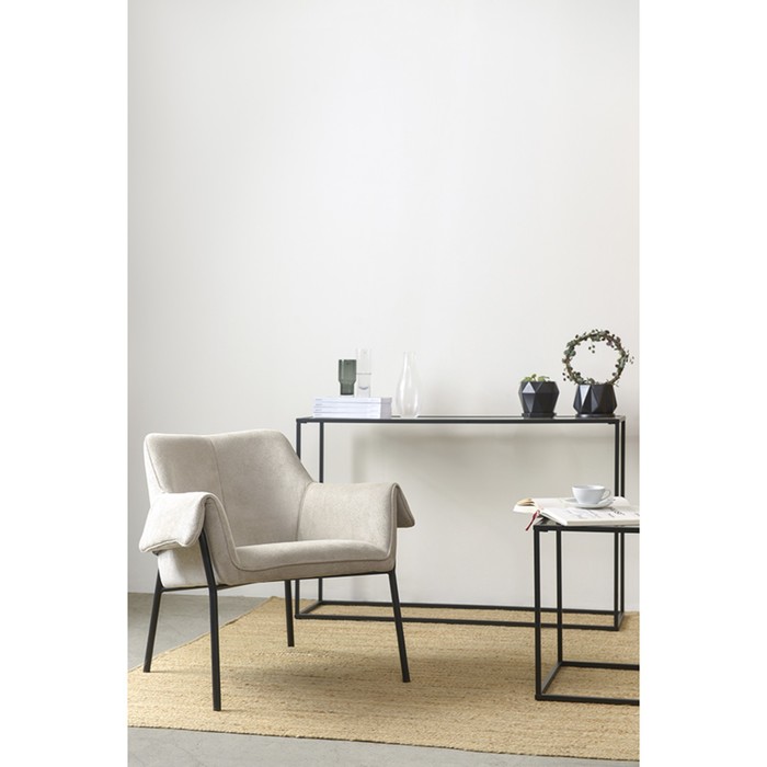 Лаунж-кресло Aline, 760×610×750 мм, шенилл, цвет серо-бежевый - Фото 1