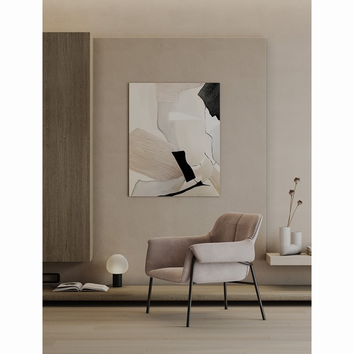 Лаунж-кресло Aline, 760×610×750 мм, шенилл, цвет серо-бежевый - фото 1891893243