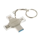 Флешка Smartbuy MC15 Metal Quad, 4-in-1 OTG, 32 Гб, USB3.0, Type-C, microUSB, lightning - фото 9534324