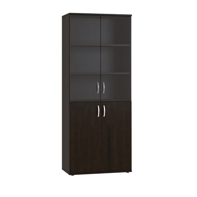 Шкаф 4-х дверный для документов, 804 × 423 × 1980 мм, витрина, цвет дуб венге