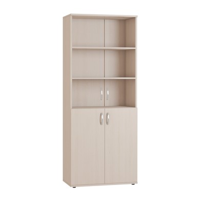 Шкаф четырёхдверный для документов, с витриной, 804×423×1980 мм, цвет дуб девон