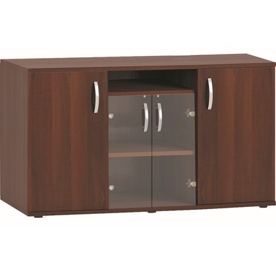 Тумба – витрина, 4 двери, 1350×453×866 мм, цвет орех мария луиза