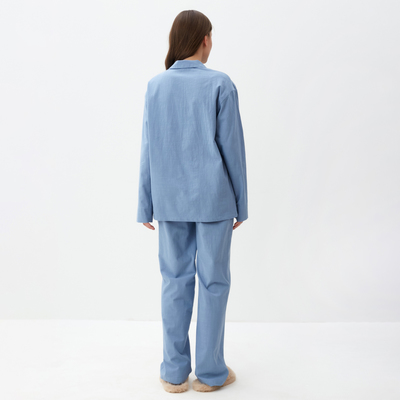 Пижама женская (рубашка, брюки) KAFTAN Basic, размер 48-50, голубая