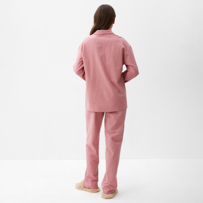 Пижама женская (рубашка, брюки) KAFTAN Basic, размер 40-42, розовая