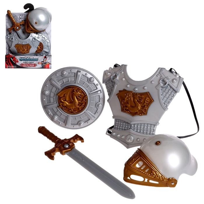Наборы рыцаря «Гладиатор», шлем, щит, меч, доспехи - Фото 1