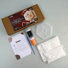 Подставка из гипса. Набор для создания поддона с красками «Шестиугольник»