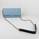Ручка для сумки, с плоскими цепочками и карабинами, 120 × 3 см, цвет чёрный/серебряный - фото 8985866