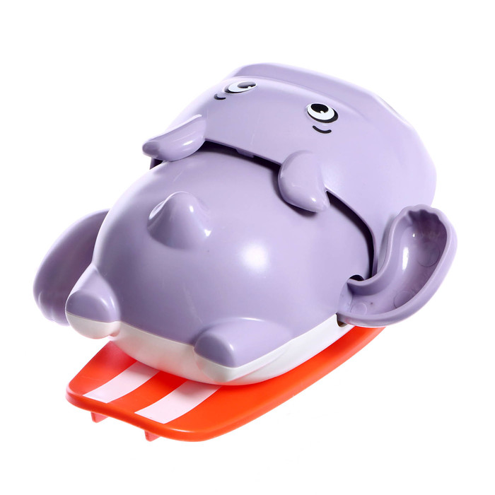 Заводная игрушка водоплавающая «Бегемотик», цвета МИКС - фото 1909509082