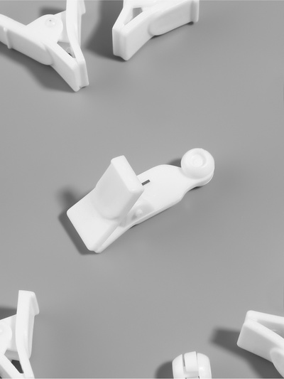 Зажим для штор, 35×20×10 мм, 10 шт., белый