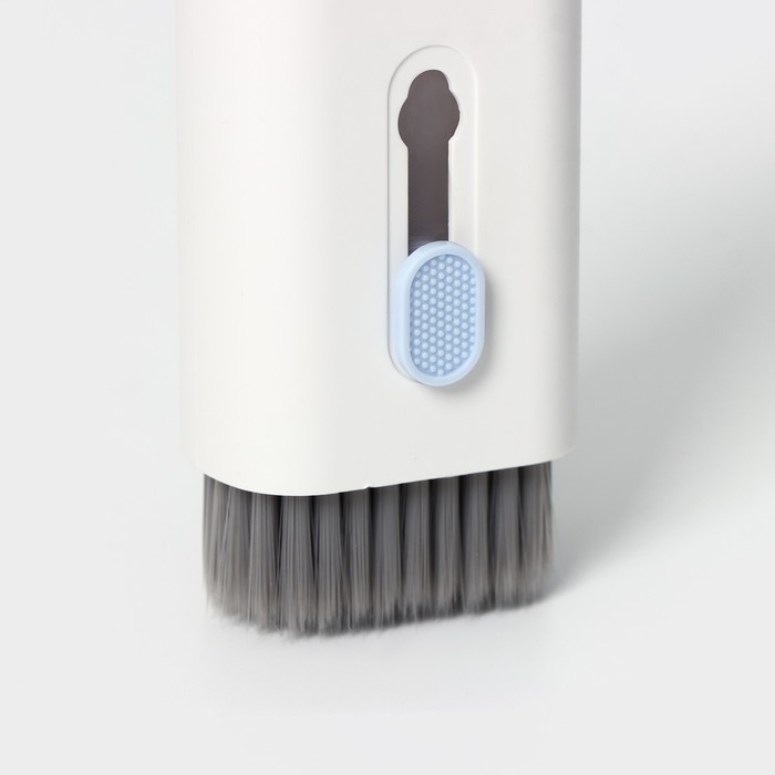 Мультифункциональный набор для чистки узких мест с распылителем и зажимом для клавиш Raccoon, цвет белый