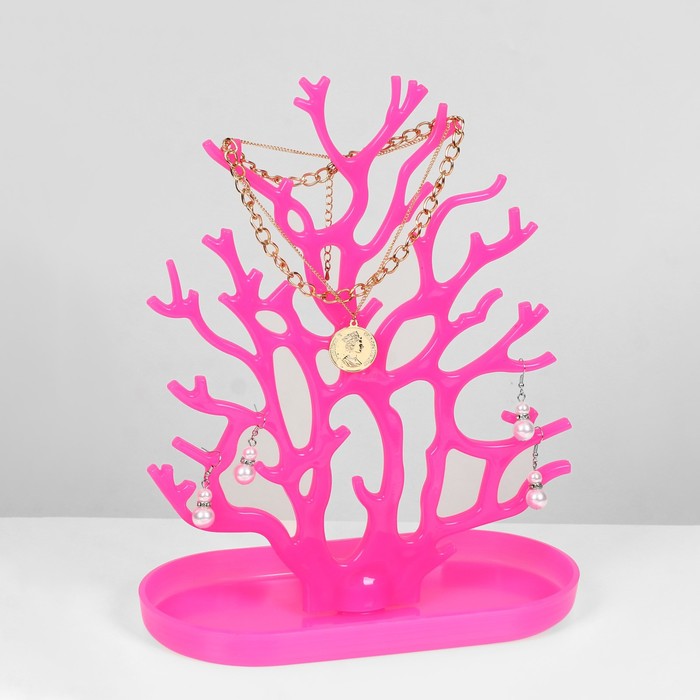 Подставка для украшений «Дерево», 24×12×30 см, цвет розовый - фото 1906597731