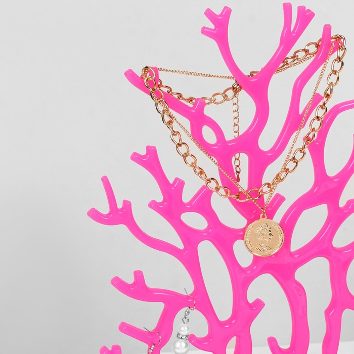 Подставка для украшений "Дерево", 24x12x30 см, цвет розовый