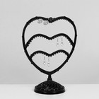 Подставка для украшений «Сердце», 31 место, 13,5×24×30 см, цвет чёрный - Фото 2