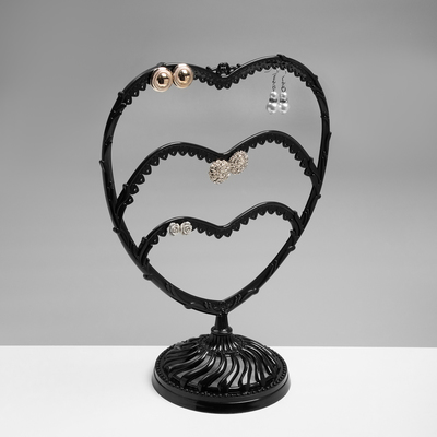 Подставка для украшений «Сердце», 31 место, 13.5×24×30 см, чёрная