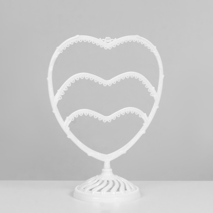 Подставка для украшений «Сердце», 31 место, 13,5×24×30 см, цвет белый - фото 1908043931