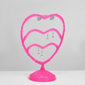 Подставка для украшений «Сердце», 31 место, 13,5×24×30 см, цвет розовый