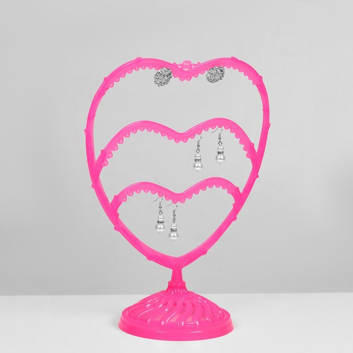 Подставка для украшений «Сердце», 31 место, 13,5×24×30 см, цвет розовый - фото 1908043933