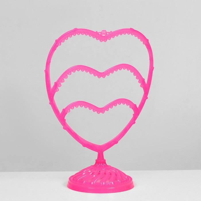 Подставка для украшений «Сердце», 31 место, 13,5×24×30 см, цвет розовый - фото 1908043935