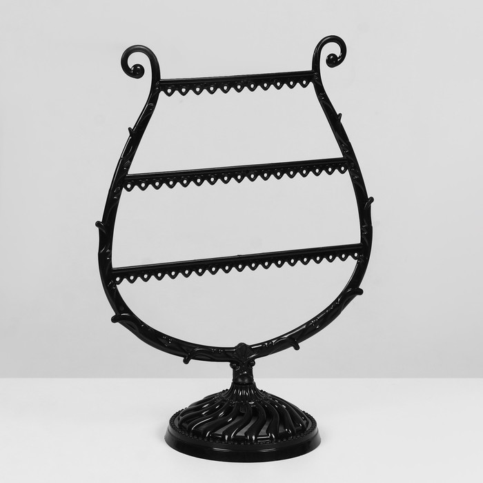 Подставка для украшений «Арфа», 23 места, 10×20×27 см, цвет чёрный - фото 1908043942